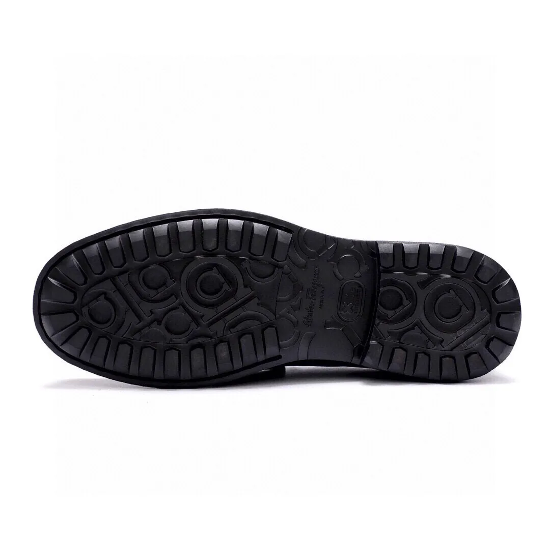 Men's shoes 💰520 💐[Ferragamo/Ferragamo] New 🐲Ferragamo* Ferragamo classic formal leather shoes! It is made of imported first-layer open-edge beaded cowhide leather upper + luxurious hardware buckle, and the inner layer is comfortable first-layer cowhide 🐂 leather lining! Original rubber outsole! Code number 38-44 (45🉑️customized)